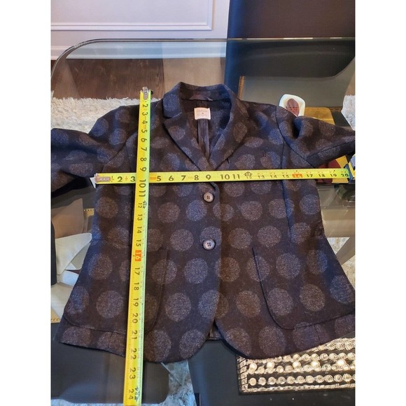 GAP The Academy Blazer Black Gray Polka Dot Wool Blend Blazer Jacket Size 4 - Picture 11 of 12